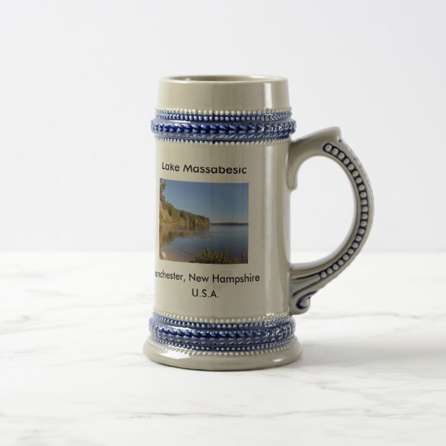 Lake Massabesic, Manchester, N.H.-CC, Lake Mass... Beer Stein (Right)