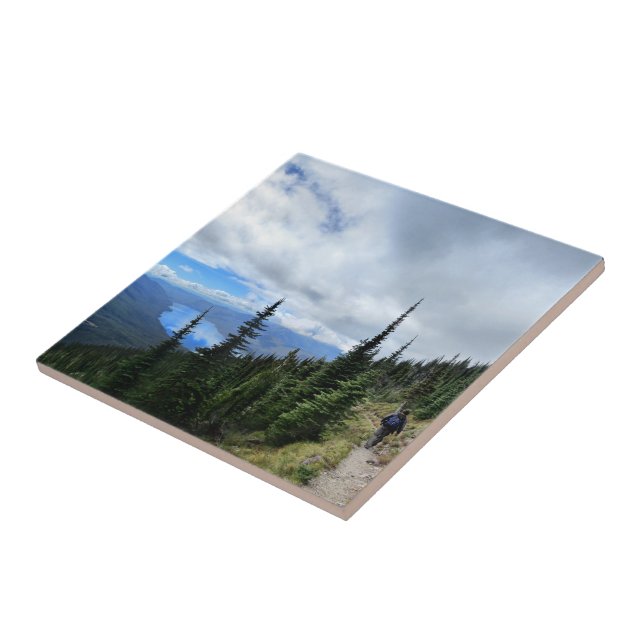 Lake McDonald frm Mt Brown - Glacier National Park Ceramic Tile (Side)