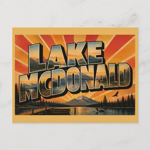 Lake McDonald Montana Glacial Lake Forest Art Postcard