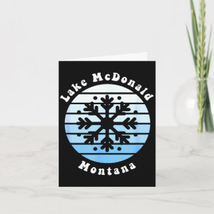 Lake mcdonald montana snowflake christmas winter card