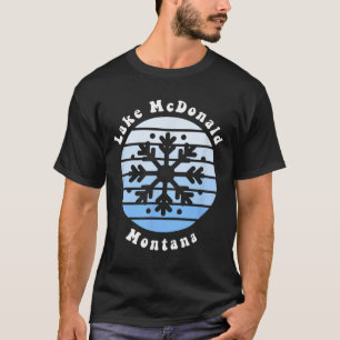 Lake Mcdonald Montana Snowflake Christmas Winter S T-Shirt