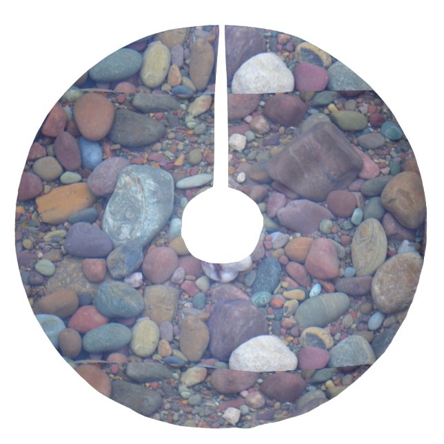 Lake McDonald Rocks Brushed Polyester Tree Skirt (Front)