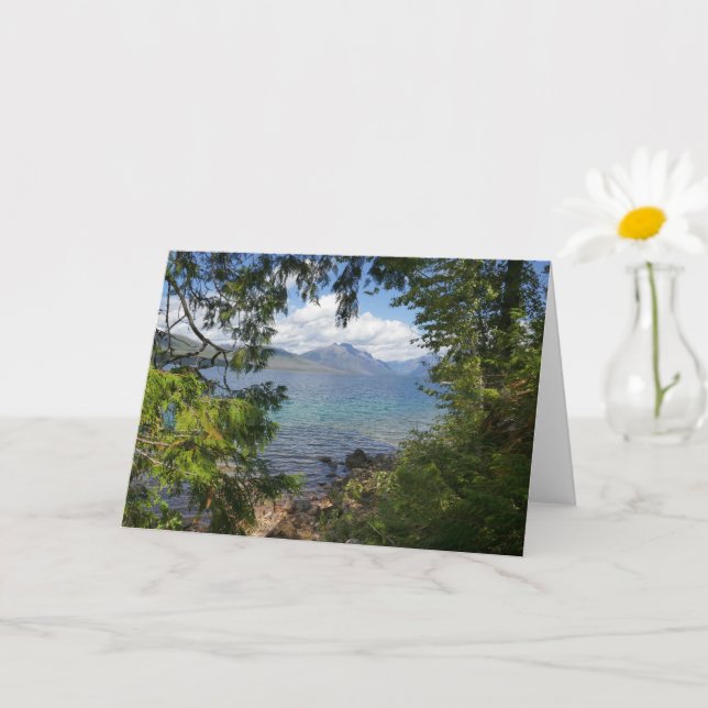 Lake McDonald Through Forest Frame Card (Small Plant)