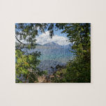 Lake McDonald Through Forest Frame Jigsaw Puzzle