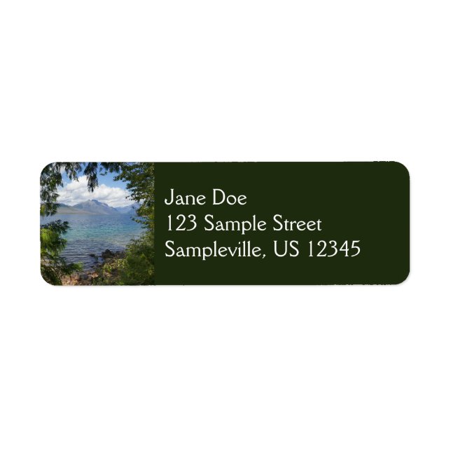 Lake McDonald Through Forest Frame Label (Front)