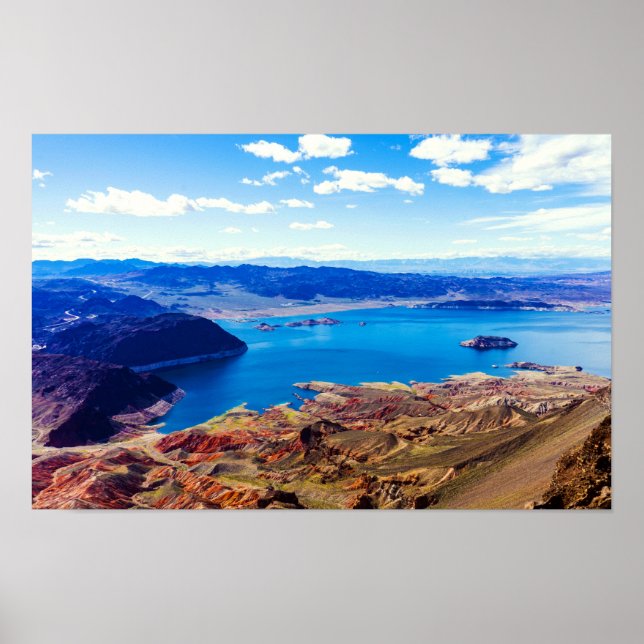 Lake Mead Aerial View Expansive Desert Poster (Front)