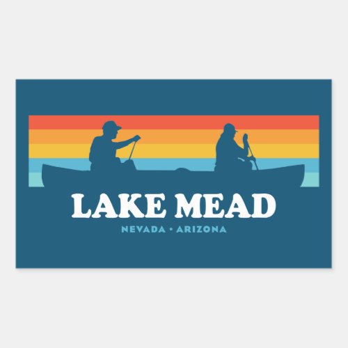 Lake Mead Nevada Arizona Canoe Rectangular Sticker