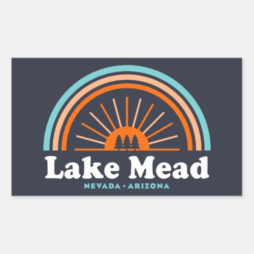 Lake Mead Nevada Arizona Rainbow Rectangular Sticker