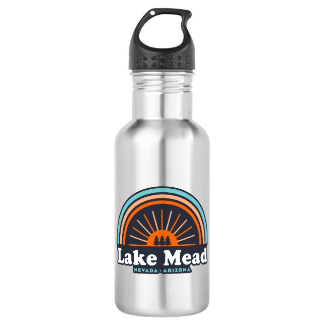 Lake Mead Nevada Arizona Rainbow Stainless Steel Water Bottle (Front)