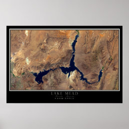 Lake Mead Nevada - Arizona Satellite Poster Map