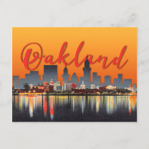 Lake Merritt, Oakland, California sunset postcard