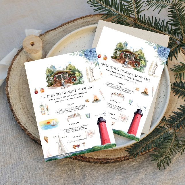 Lake Michigan | Birthday Weekend Invitation (Creator Uploaded)