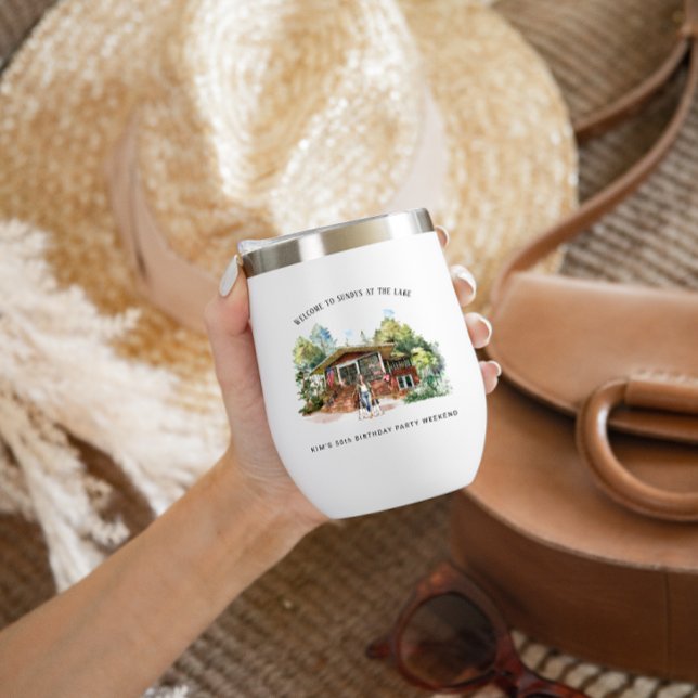 Lake Michigan | Birthday Weekend Thermal Wine Tumbler (Creator Uploaded)