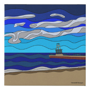 Lake Michigan - Faux Canvas 10"x10"