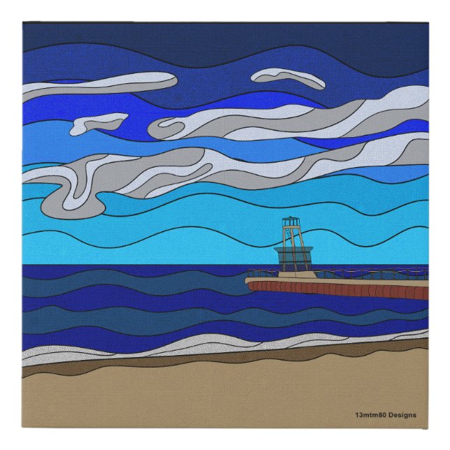 Lake Michigan - Faux Canvas 10"x10" (Front)