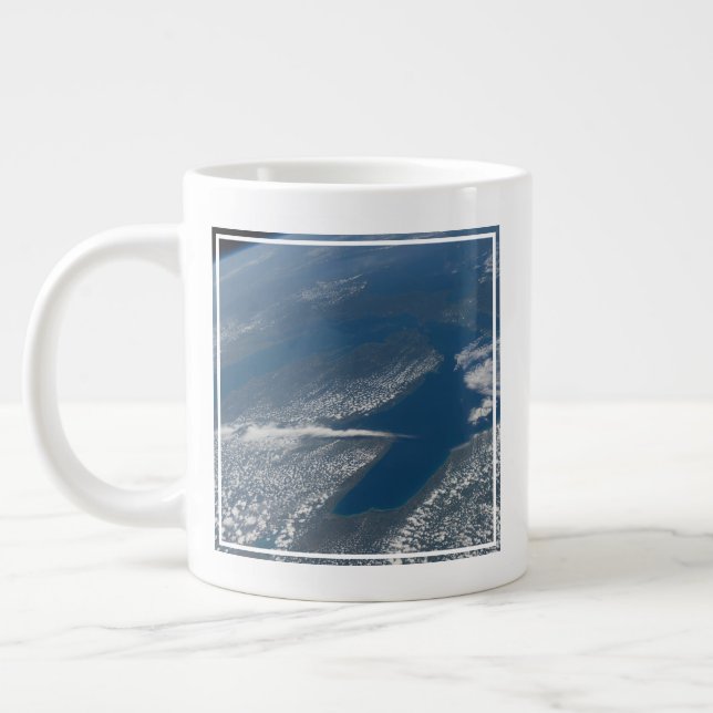 Lake Michigan, Lake Huron And State Of Michigan. Giant Coffee Mug (Left)