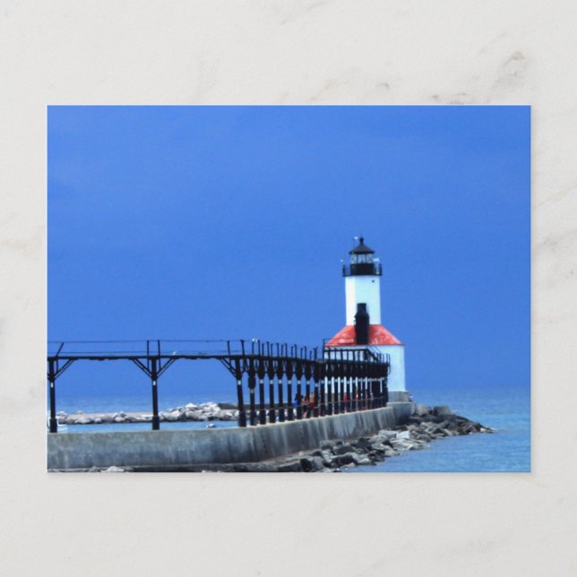 Lake Michigan Light House Postcard (Front)