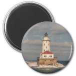 Lake Michigan Lighthouse Round Magnet at Zazzle