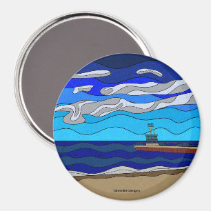 Lake Michigan - Magnet (circle)