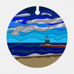Lake Michigan - Metal Ornament (circle)