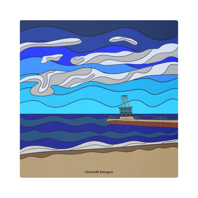 Lake Michigan - Metal Print (16"x16") (Front)