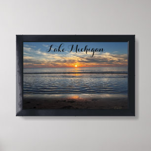 Lake Michigan Michigan Sunset Photography Framed Art