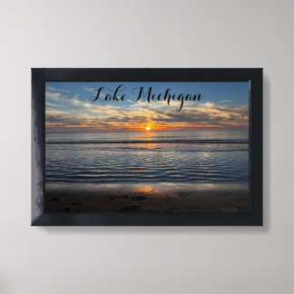 Lake Michigan Michigan Sunset Photography Framed Art