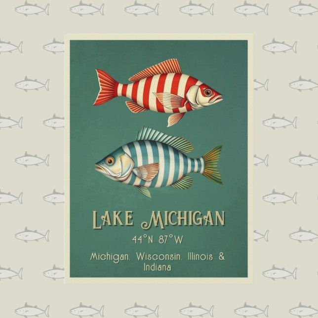Lake Michigan nautical fish Postcard (Creator Uploaded)