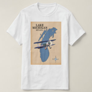Lake Michigan North America map T-Shirt