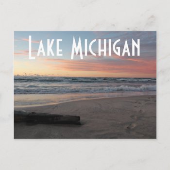 Lake Michigan Pastel Sunset Postcard by camcguire at Zazzle