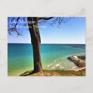 Lake Michigan, Port Washington, WI Postcard