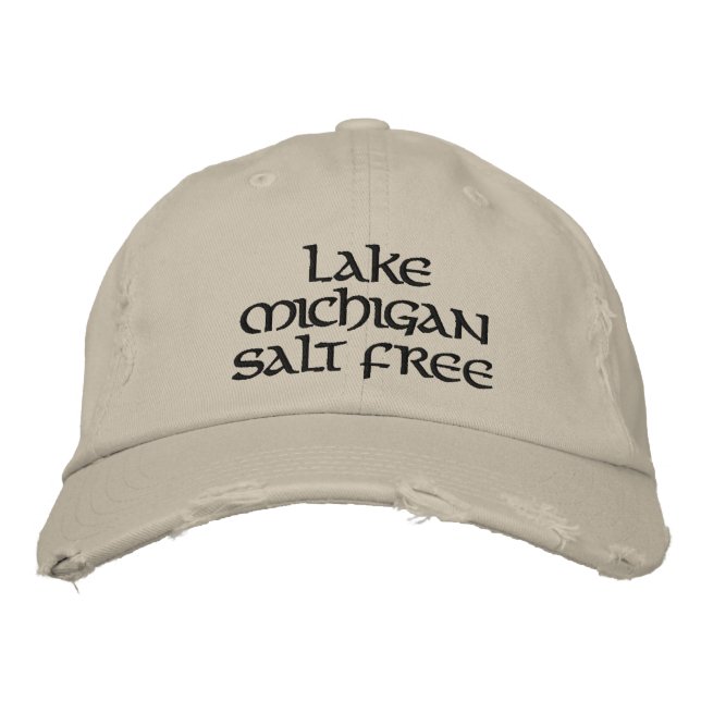 Lake michigan salt free embroidered baseball hat (Front)