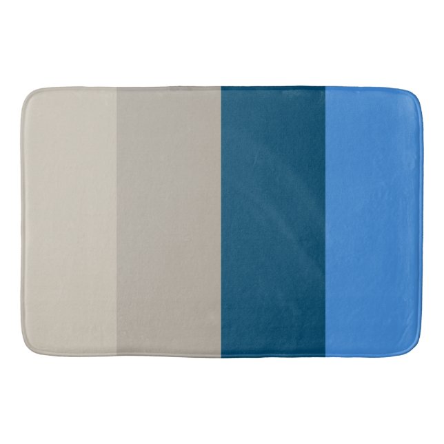 Lake Michigan Sand and Surf Stripes  Bath Mat (Front)