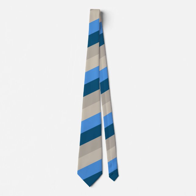 Lake Michigan Sand and Surf Stripes Neck Tie (Front)