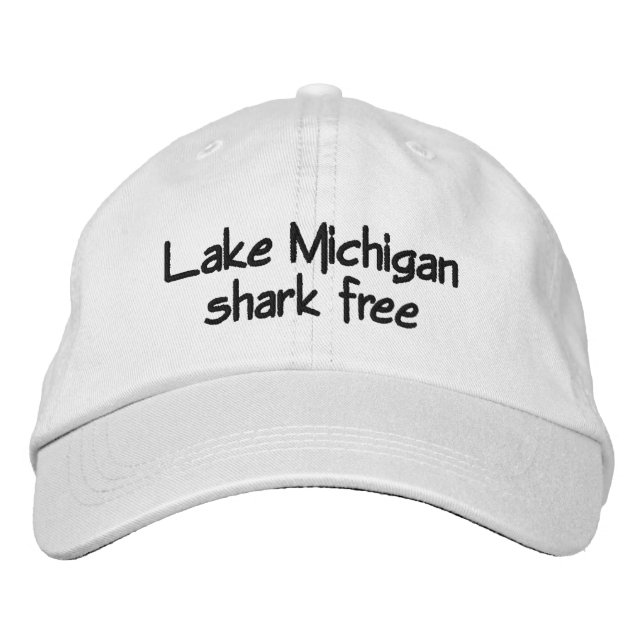 Lake Michigan - shark free Embroidered Baseball Cap (Front)