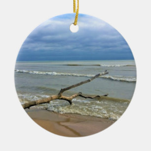Lake Michigan, Sheboygan, Wisconsin Ceramic Ornament