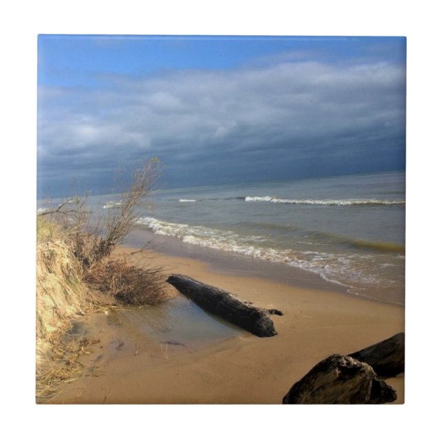 Lake Michigan, Sheboygan, Wisconsin Ceramic Tile (Front)