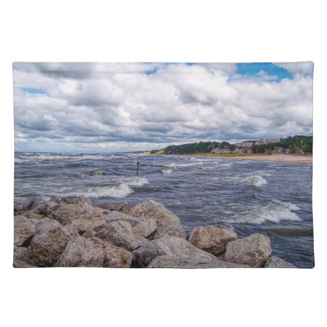 Lake Michigan Shoreline Cloth Placemat (Front)