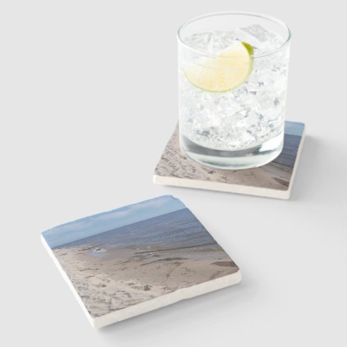 Lake Michigan Shoreline Stone Coaster