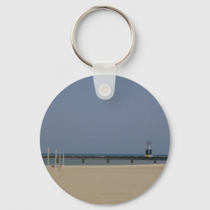 Lake Michigan Shores Beacon Light Keychain