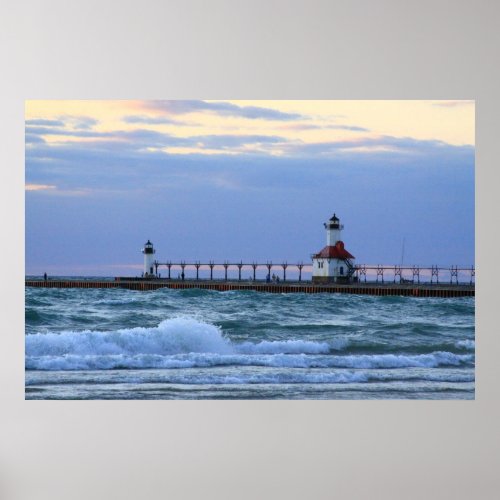 Lake Michigan St Joe Lighthouse poster