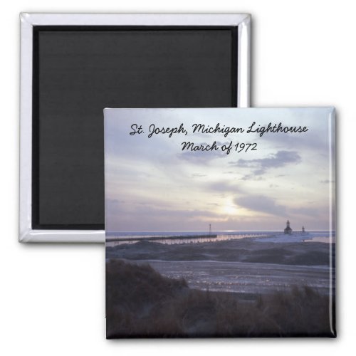 Lake Michigan St Joseph Pier Lighthouse Shore Magnet