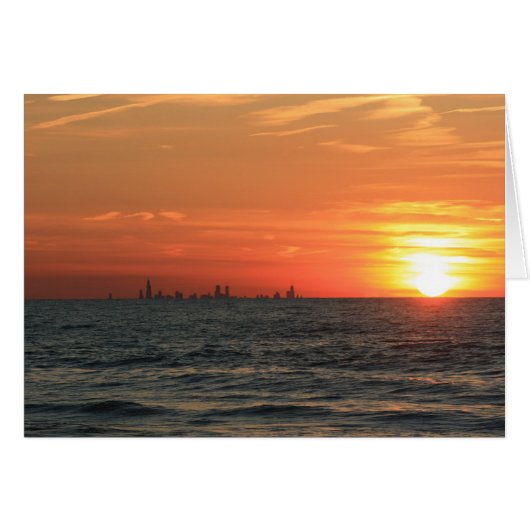 Lake Michigan Sunset 1 Cards (Front Horizontal)