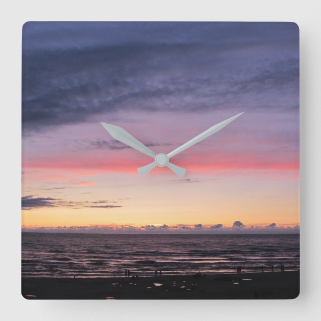 Lake Michigan Sunset Acrylic Wall Clock (Front)