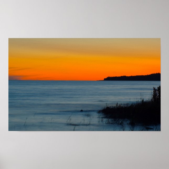 Lake Michigan Sunset, Michigan Poster (Front)