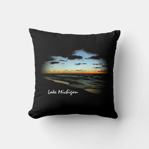 Lake Michigan Sunset Throw Pillow