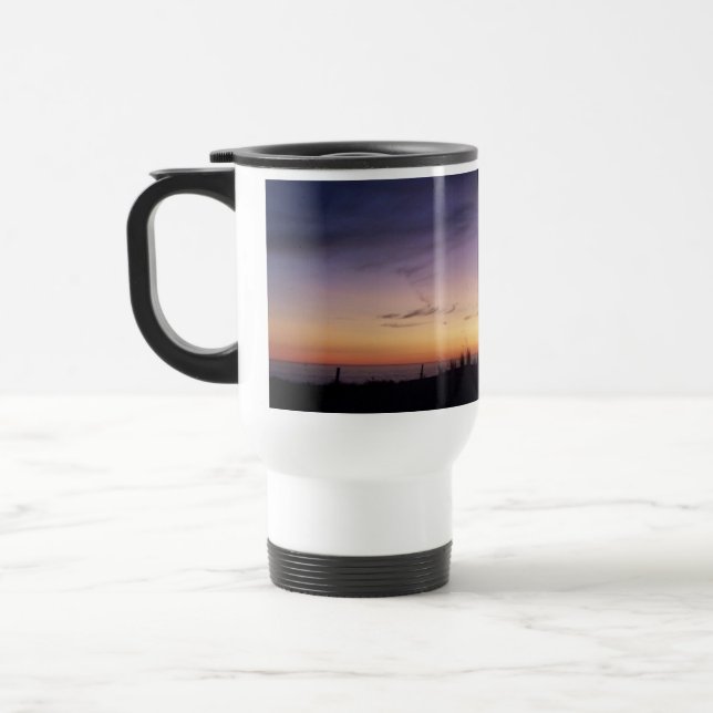 Lake Michigan Sunset Travel Mug (Left)