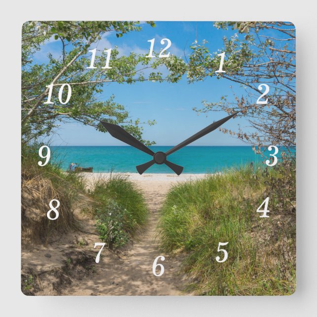 Lake Michigan Tranquility Wall Clock (Front)