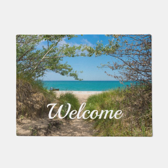 Lake Michigan Tranquility Welcome Doormat (Front)