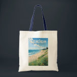 Lake Michigan Travel Art Vintage Tote Bag<br><div class="desc">Lake Michigan vector art design. Lake Michigan is one of the five Great Lakes of North America. It is the second-largest of the Great Lakes by volume.</div>